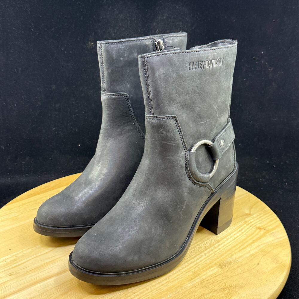 Harley-Davidson Lavina Black 6-Inch Fashion Riding Boots D65004 - Size 8M - Picture 2 of 9
